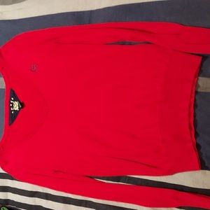 Thre3 Red V neck Sweater, women’s size s